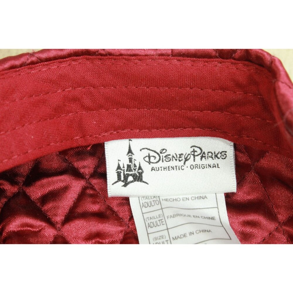 Disney Parks Original Beauty & the Beast Black Mickey Rose Ears Red Quilted Hat - Picture 7 of 9